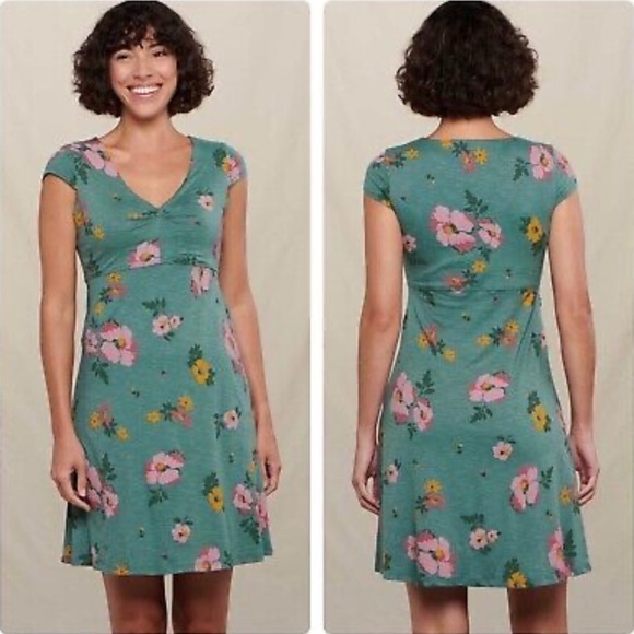 NWT TOAD & CO CUE WRAP SILVER PINE FLORAL DRESS SIZE XS - Picture 1 of 15